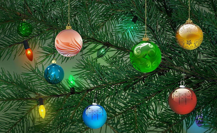 Liburan, Tahun Baru, Natal, Liburan, Dekorasi Natal, Mainan Pohon Natal, Pohon Natal, Karangan Bunga Wallpaper HD