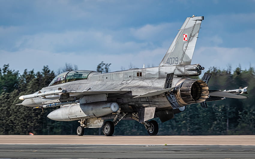General Dynamics F-16 Fighting Falcon, Polish Air Force, F-16C, fighter, combat aircraft, Poland HD wallpaper