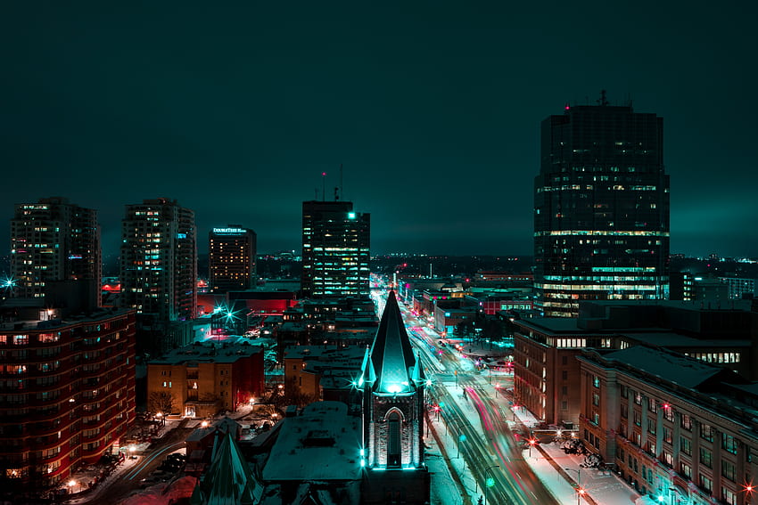 Miasta, Londyn, budynek, Kanada, miasto nocą Tapeta HD