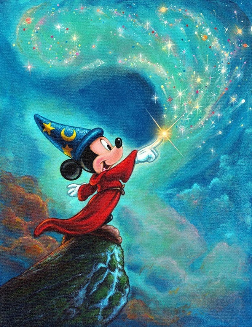 ファンタジア - 色の交響曲 - 魔法使いのミッキー。 ミッキーマウス HD電話の壁紙