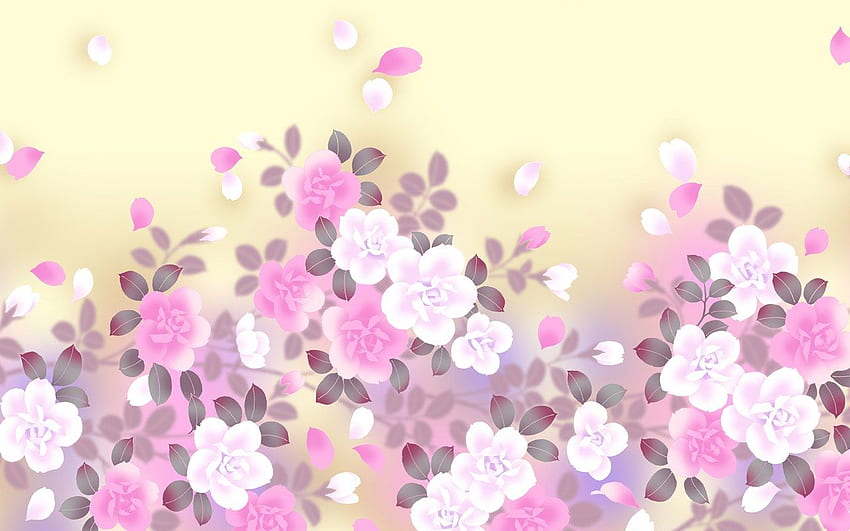 Colors in Japanese Style - Sweet Flower Pattern Design HD wallpaper