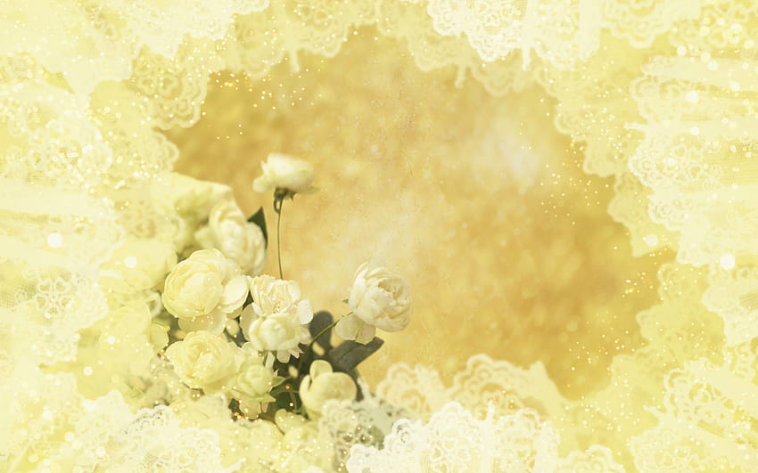Flower-Art-White-Rose, , bello, adorabile, giallo Sfondo HD