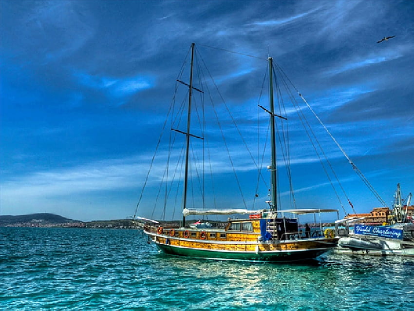 para gira por el mar Egeo, mar, barco, Egeo, Turquía fondo de pantalla