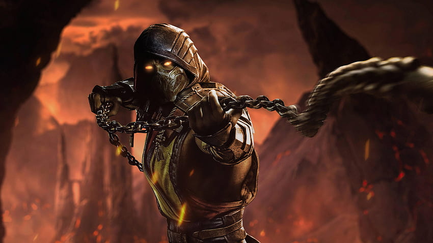 Mortal Kombat Scorpion Страхотно изкуство, игри, и фон HD тапет