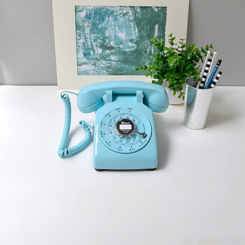 rotary telephone; sky blue rotary desk HD phone wallpaper