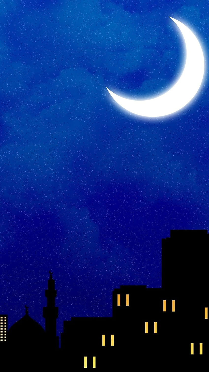 Ramadan, Eid Mubarak, Notte di Luna Sfondo del telefono HD