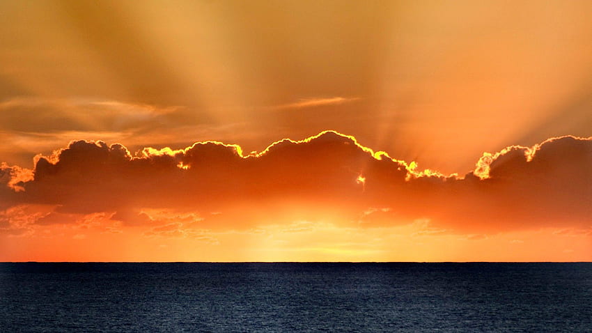 ธรรมชาติ ทะเล เมฆ ขอบฟ้า รังสี ลำแสง เส้น วอลล์เปเปอร์ HD