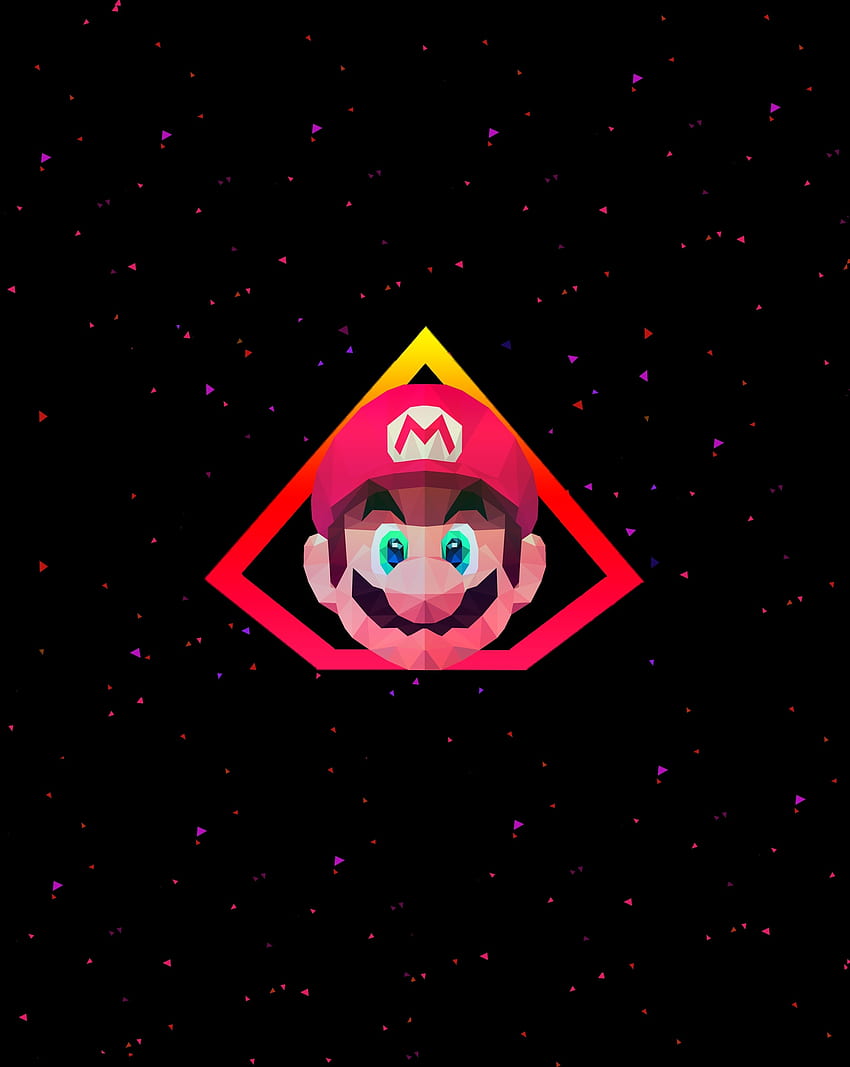 Super Mario, Low-Poly, minimal HD-Handy-Hintergrundbild
