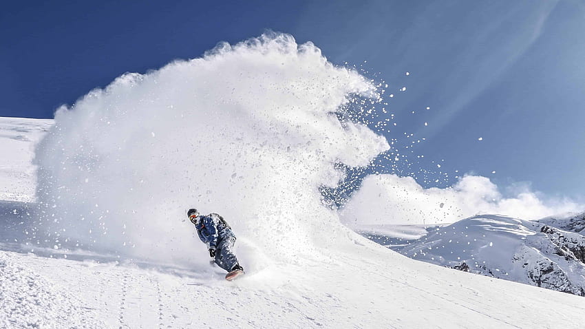 Сноуборд In Fresh Powder U, 16K Snowboard Ultra Hi Resolution HD тапет