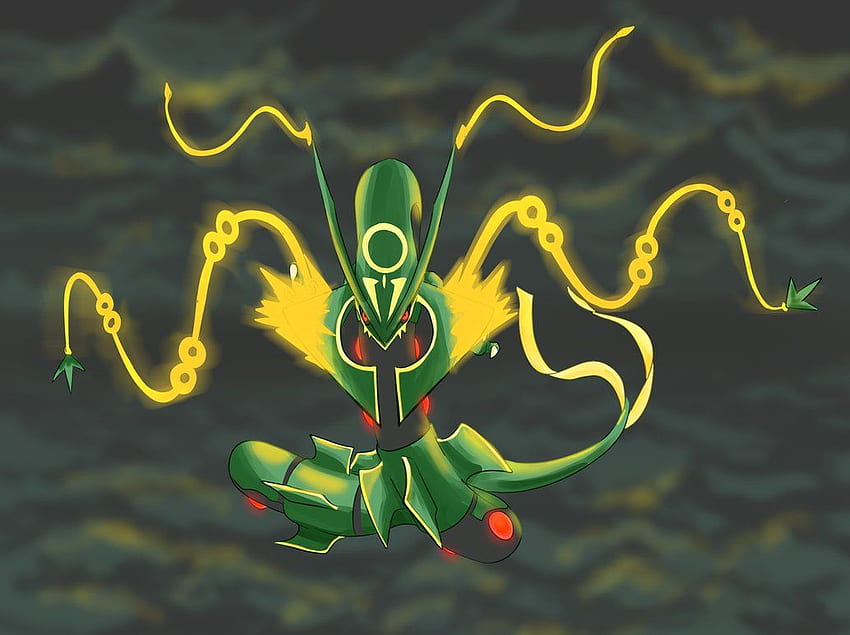 Shiny Mega Rayquaza HD wallpaper