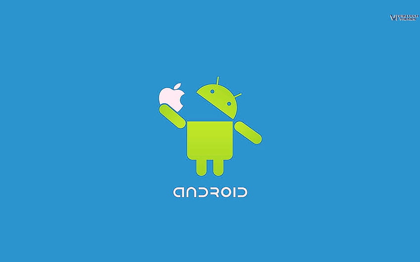 Android Apple, Apple Eating Android HD wallpaper