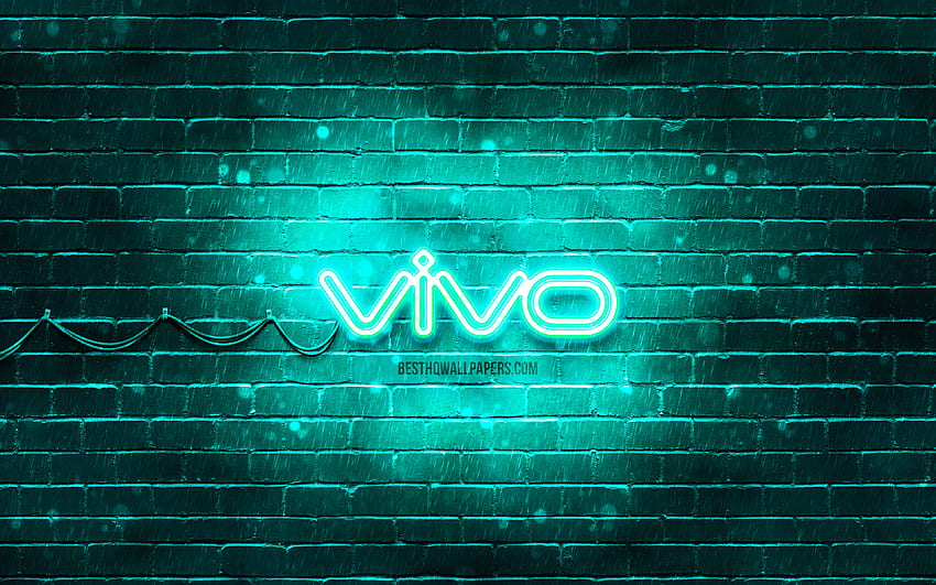 Logo Vivo pirus, , brickwall pirus, logo Vivo, merek, logo Vivo neon, Vivo Wallpaper HD