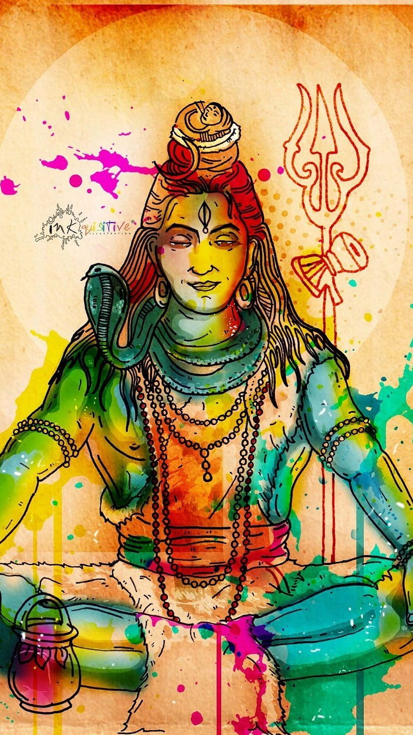 Seigneur Shiva , coloré, croquis Fond d'écran de téléphone HD
