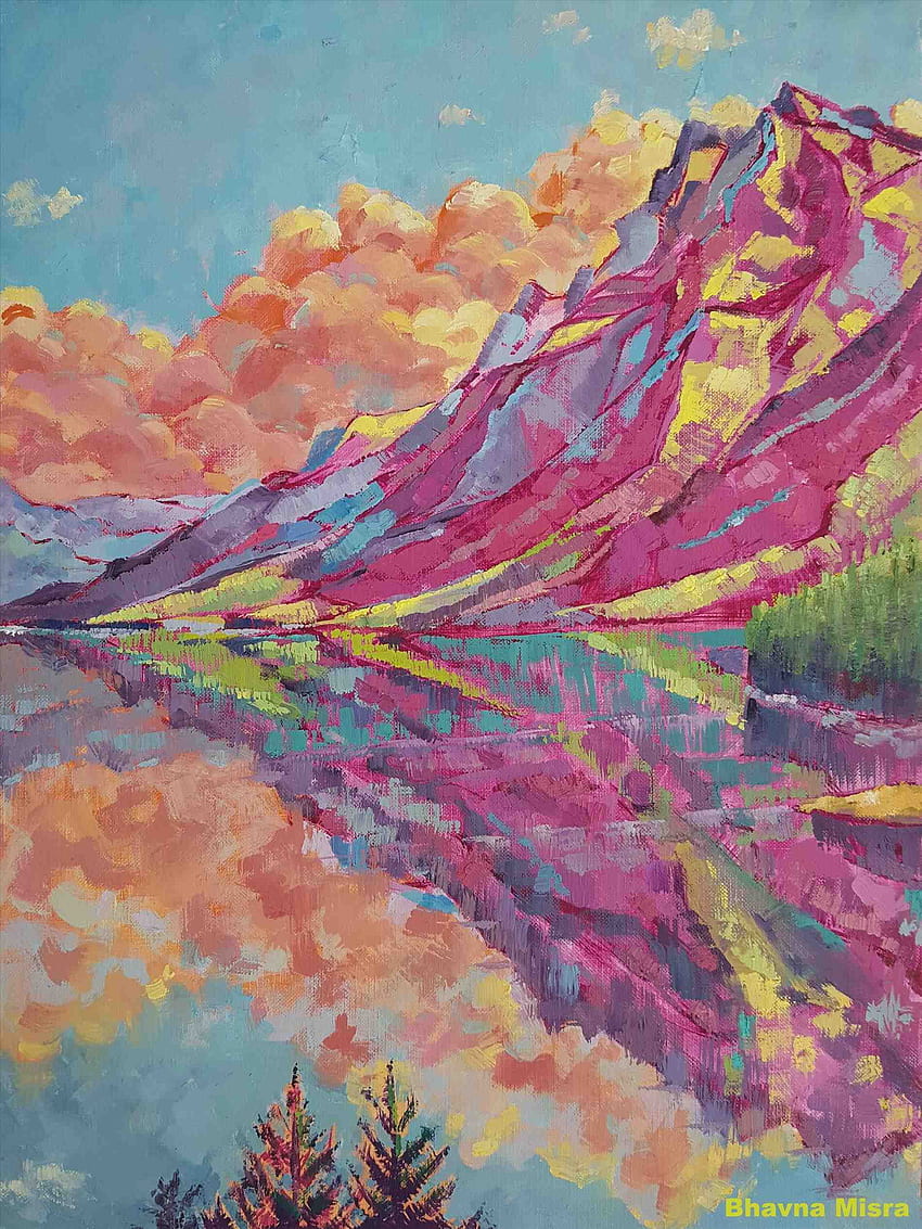 Pintura colorida paisagem pintura a óleo impressionista Papel de parede de celular HD