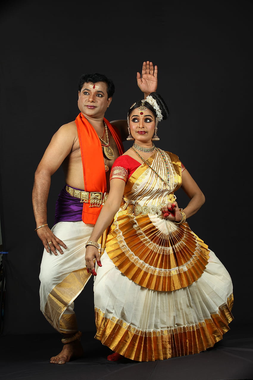 インド古典舞踊、モヒニヤッタム HD電話の壁紙