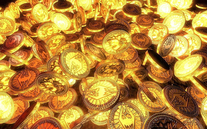 oro, monedas, textura, ancha, alta, resolución fondo de pantalla