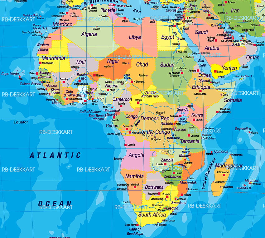Mapa da África, Mapa Africano papel de parede HD