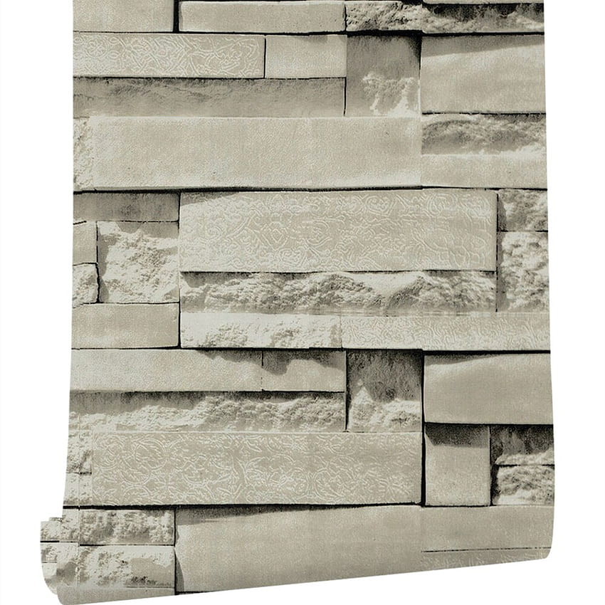 Сиви каменни тухли 3D самозалепващи ретро ретро винилови стикери за стена Домашен декор Хол Спалня Контактна хартия. . - AliExpress HD тапет за телефон