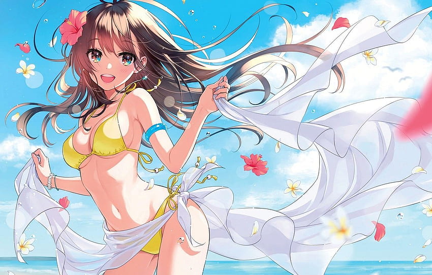 Summer Beach Anime HD wallpaper