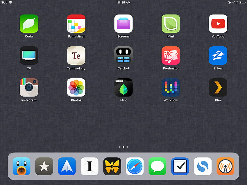 Layar Utama iPad dengan Linen Wallpaper HD
