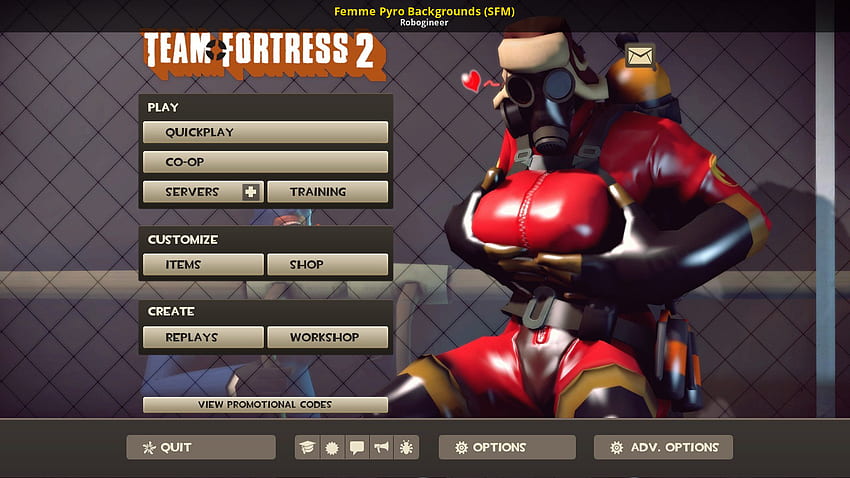 Femme Pyro Background (SFM) [Team Fortress 2] [Mod], TF2 Pyro Sfondo HD