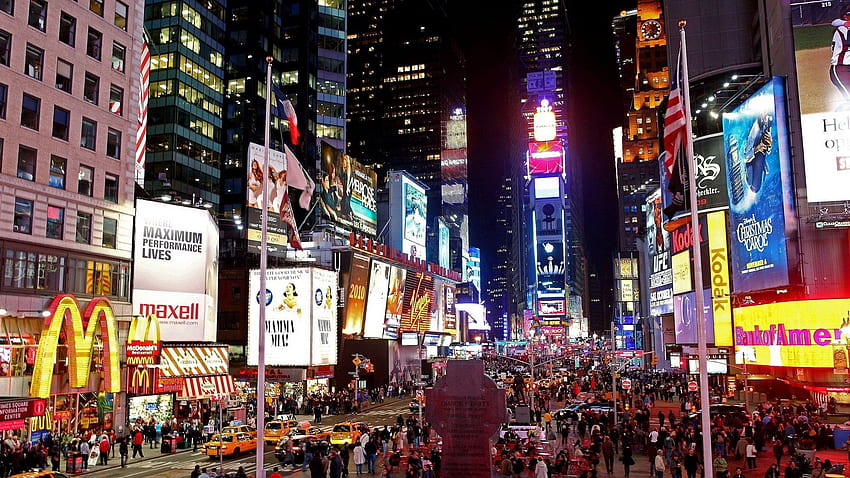 都市, 夜, ストリート, ニューヨーク, マンハッタン 高画質の壁紙