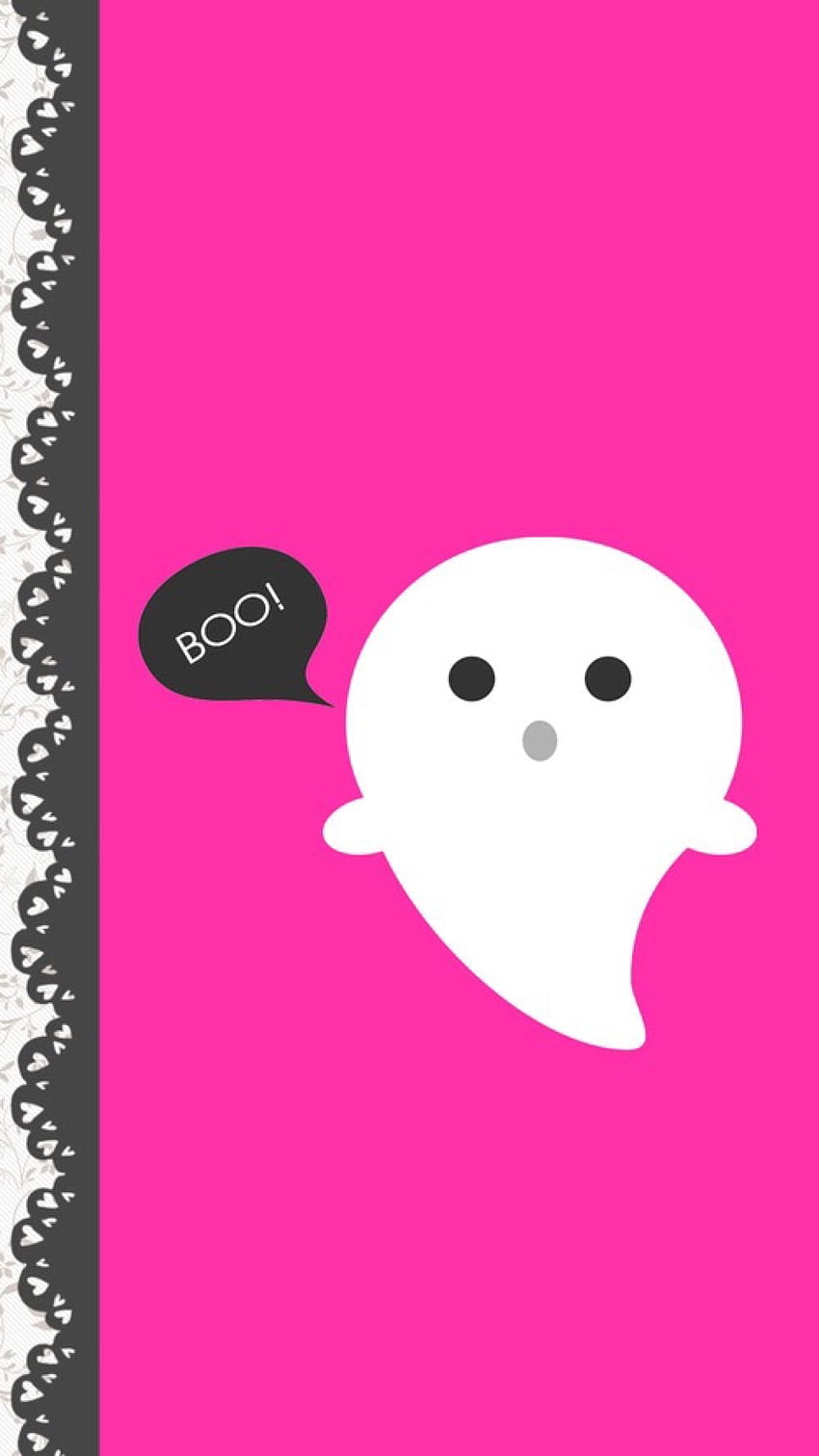 Cute Pink Ghost HD phone wallpaper