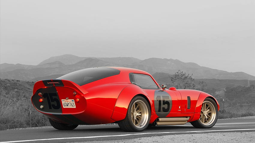 Of The Rear View Of A Red Shelby Daytona Cobra HD wallpaper