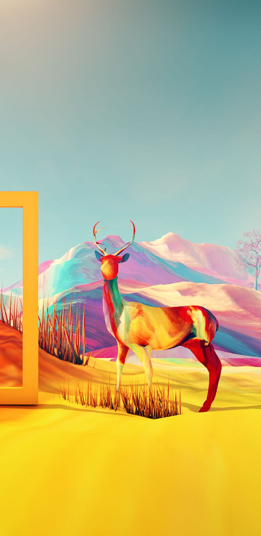 Colorful Digital Art Deer Samsung Galaxy Note 9, 8, S9, S8, SQ , , Background, and HD phone wallpaper