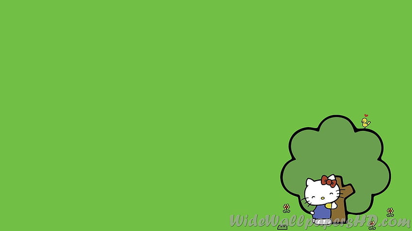 Sanrio Green, Green Hello Kitty HD тапет