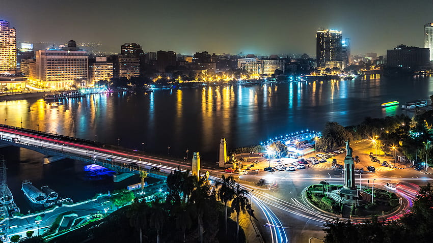 Night Streets Of Cairo Egypt HD wallpaper