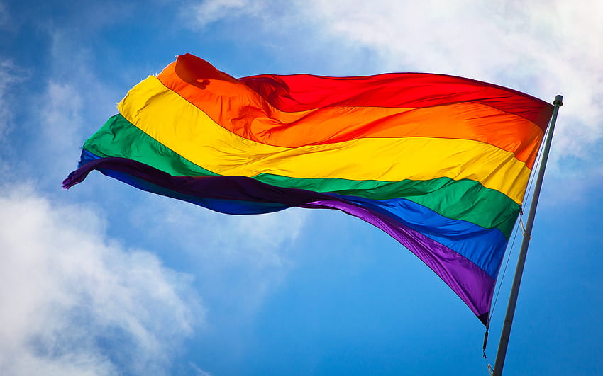 Gay Pride Flag Waving - - HD wallpaper