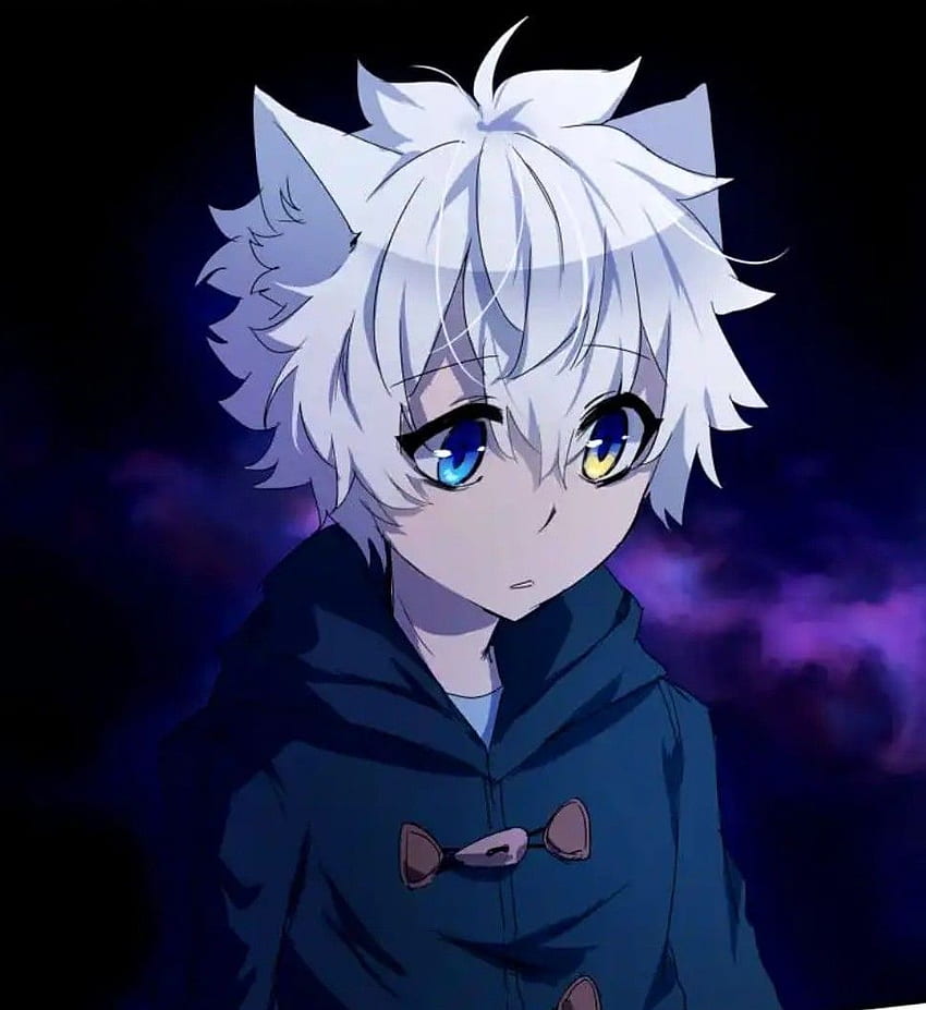Premium Photo | Anime character with white hair and blue eyes making a face  generative ai