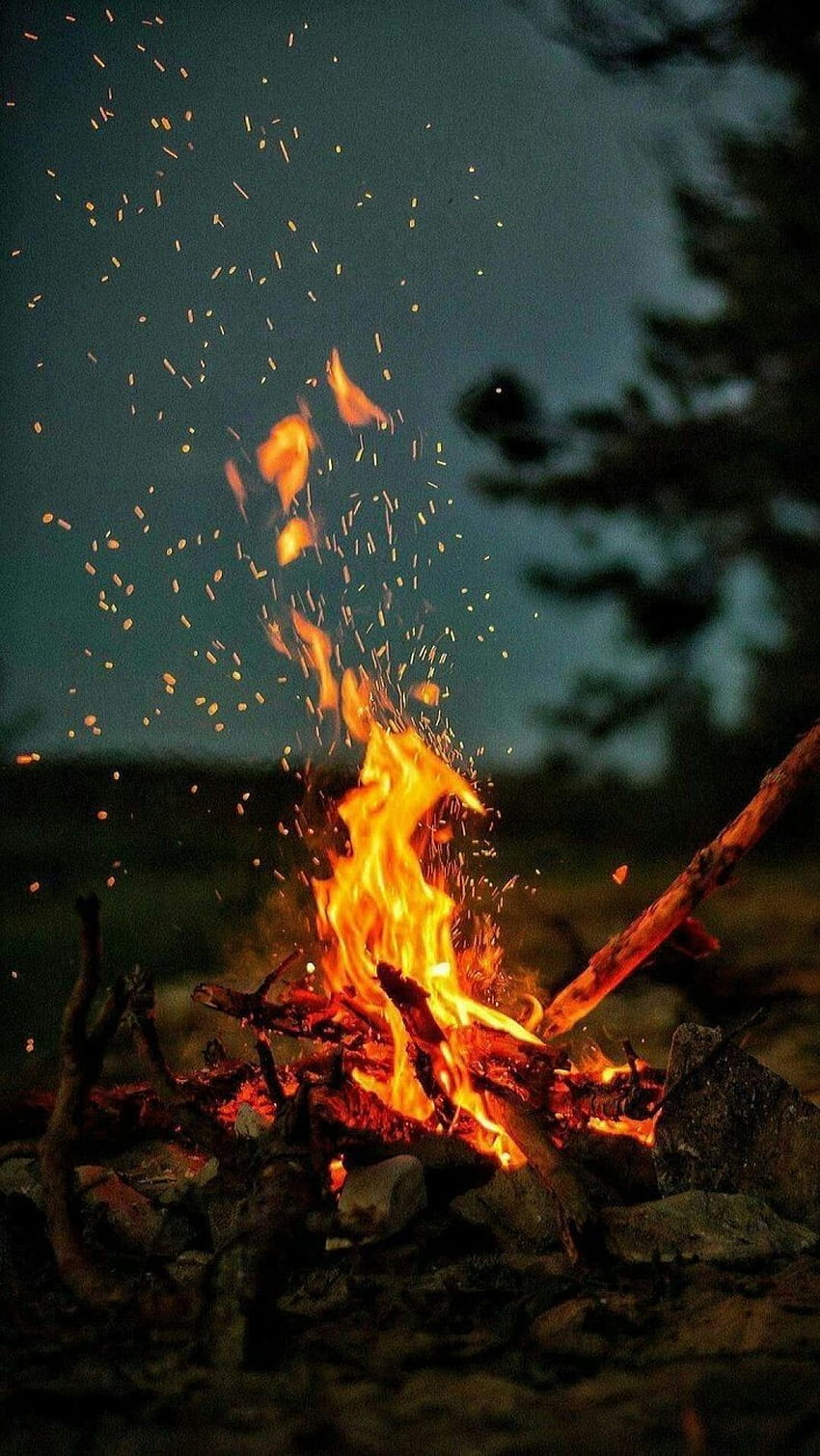 Fire - Android, iPhone, Background / (, ) wall in 2020. Camping , iphone love, Aesthetic HD phone wallpaper