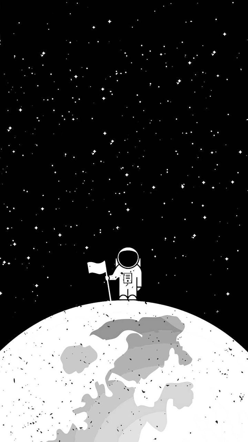 Astronaut Amoled, Schwarz-Weiß-Astronaut HD-Handy-Hintergrundbild