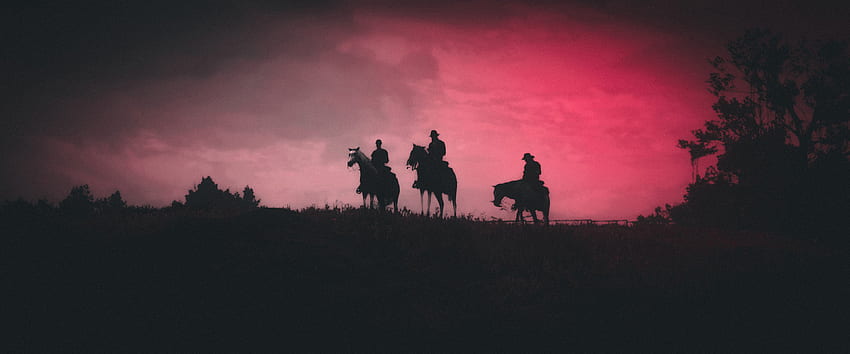 Red Dead Redemption 2, silhouette, video game, 2019 HD wallpaper