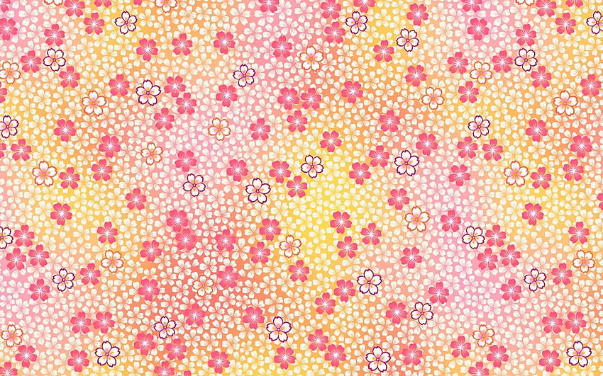 1680*1050 Sweet Flower Pattern & Colors in Japanese Style HD wallpaper
