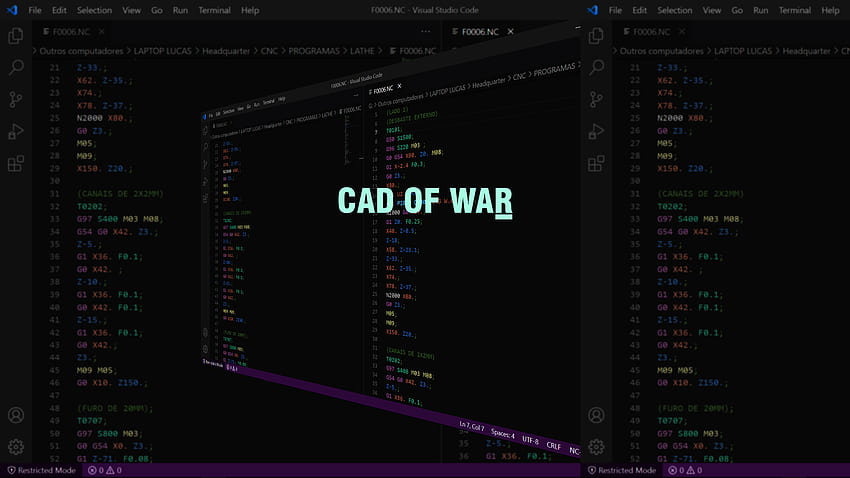 CNC Cad of War, code, visualstudiocode, gcode HD wallpaper
