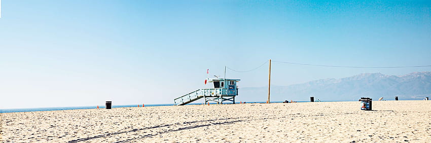 blue sky, california, life guard, mountains, ocean, Venice Beach HD wallpaper