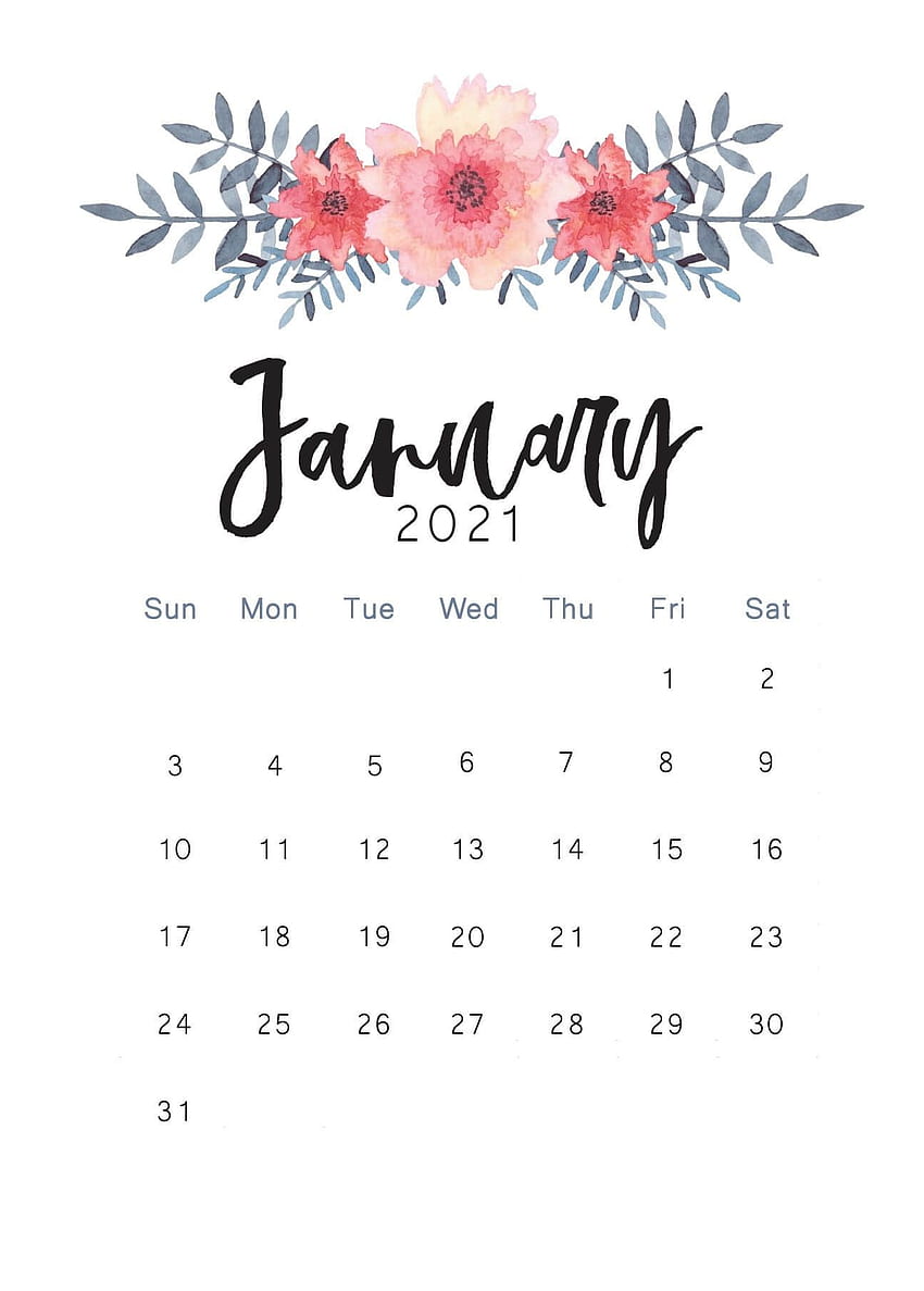 Cute January 2021 Wall Calendar in 2020. 인쇄 가능한 달력, 월별 달력, 인쇄 가능한 달력 HD 전화 배경 화면