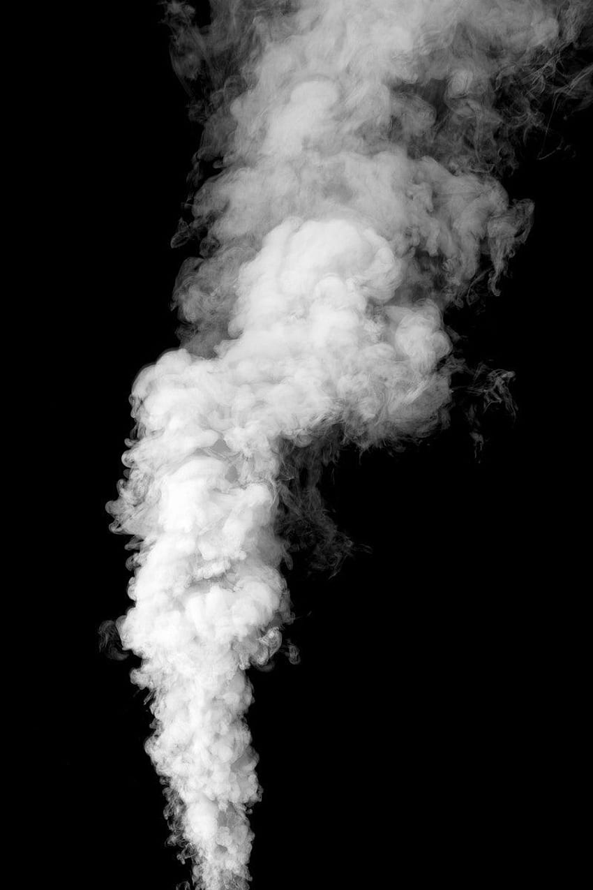 Elemento de diseño de efecto de humo blanco, nubes de humo blanco y negro fondo de pantalla del teléfono