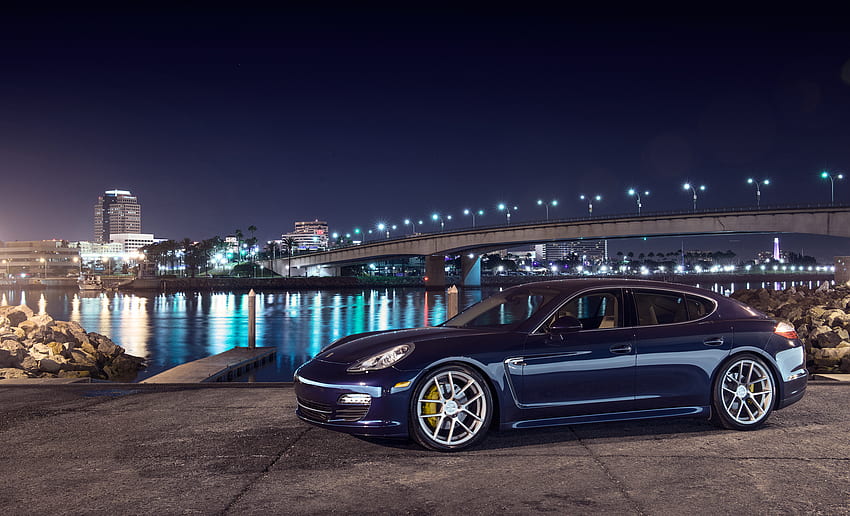 Porsche, Night, Cars, City, Side View, Panamera S HD wallpaper