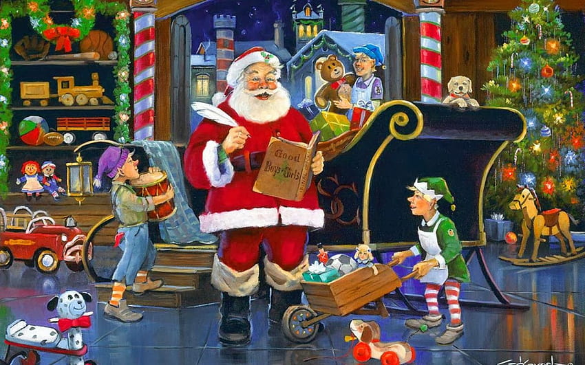 santas workshop wallpaper