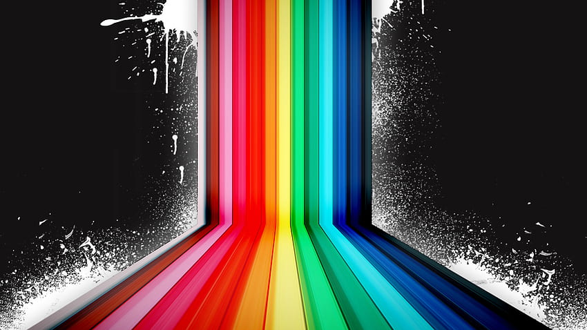 Grunge Striped, Rainbow Grunge HD wallpaper