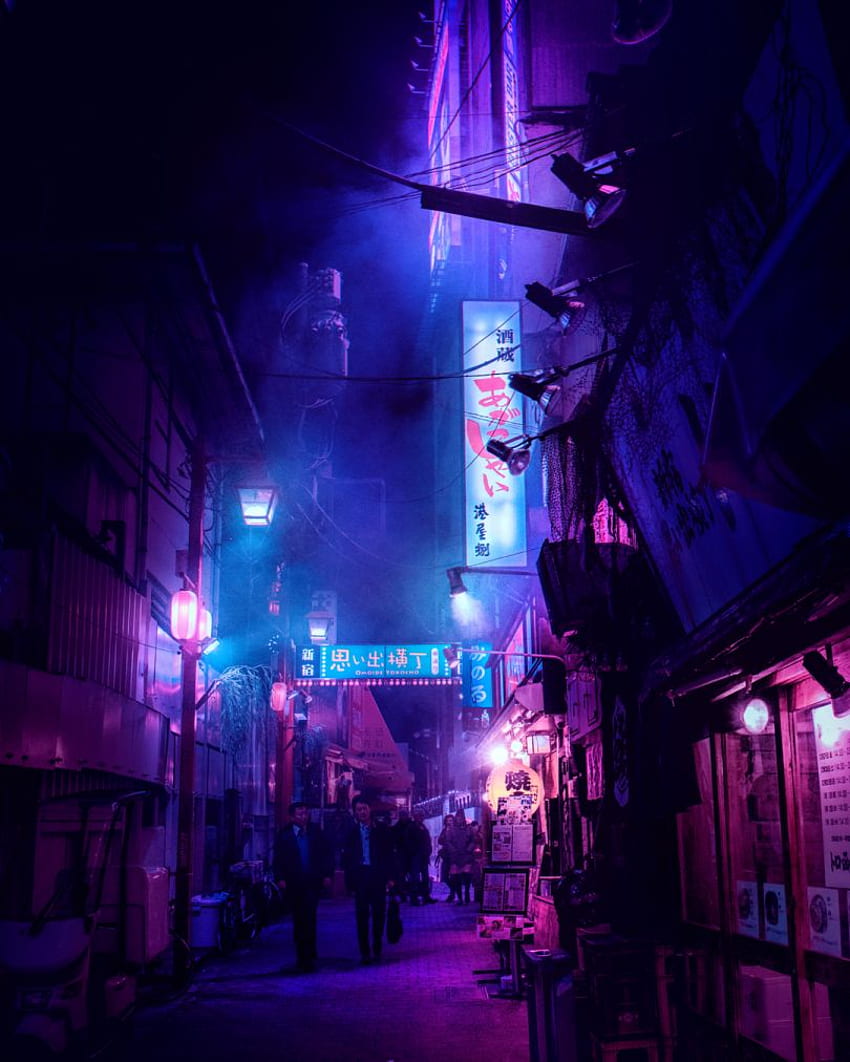 Tokyo Nights: Графиките на Liam Wong с неонови светлини Of A Rain Soaked Tokyo At Night, Neon Tokyo HD тапет за телефон
