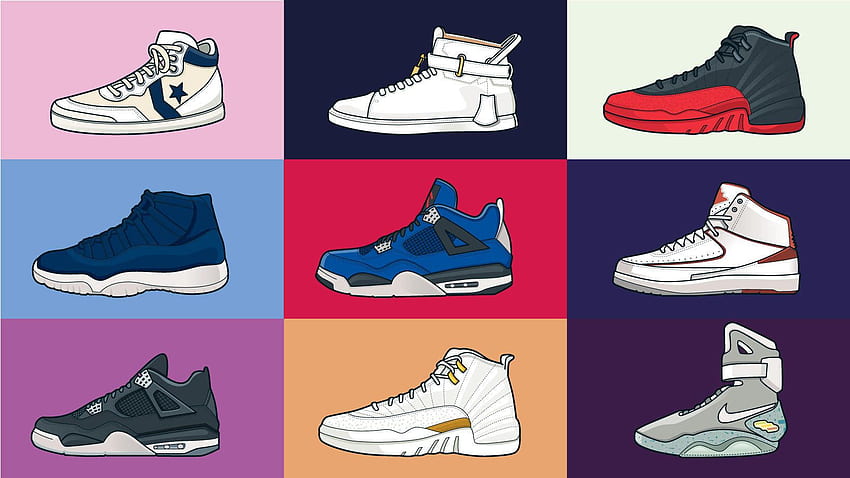 Sneaker grails: Find out which sneakers cost more than cars, Sneaker Collage HD wallpaper