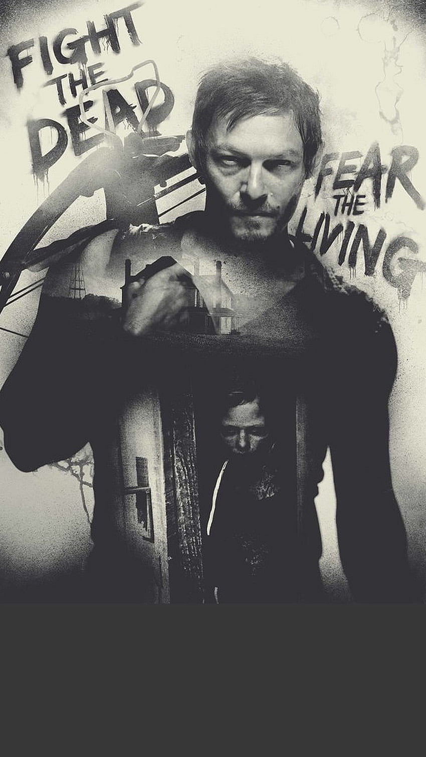 The Walking Dead – Norman Reedus jako iPhone Daryl Dixon. ノーマンリーダス, ノーマン, iPhone x 壁紙 Tapeta na telefon HD