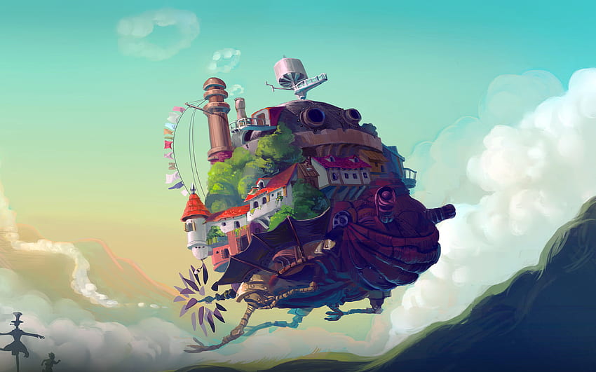 Studio Ghibli Castle Anime Peace Art Illustration HD wallpaper