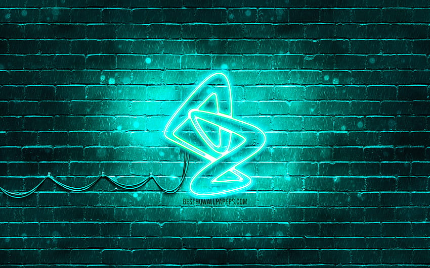 AstraZeneca turquoise logo, , turquoise brickwall, AstraZeneca logo, Covid-19, Coronavirus, AstraZeneca neon logo, Covid vaccine, AstraZeneca HD wallpaper