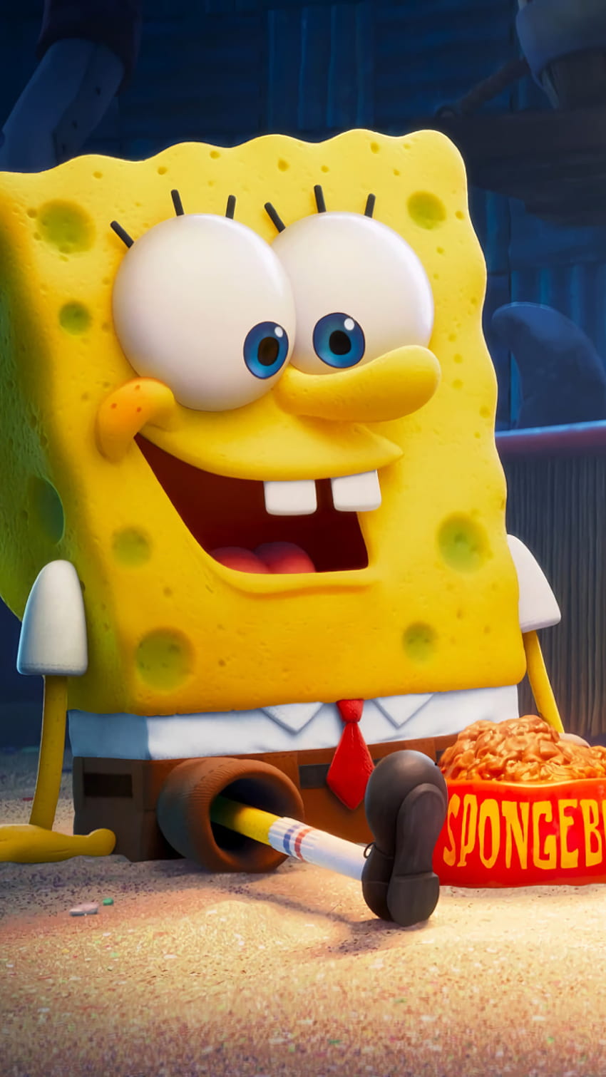 pantalone quadrato Sponge Bob, grafico, cartone animato, giallo, denti, Sponge Bob Sfondo del telefono HD